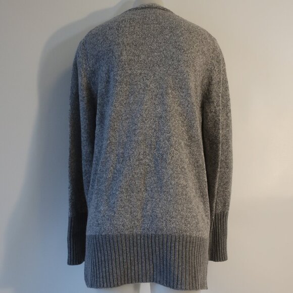 Womens Amina Rubinacci Marled Gray Cotton Blend Knit Cardigan Sweater 46 US/8-10 - Picture 12 of 16